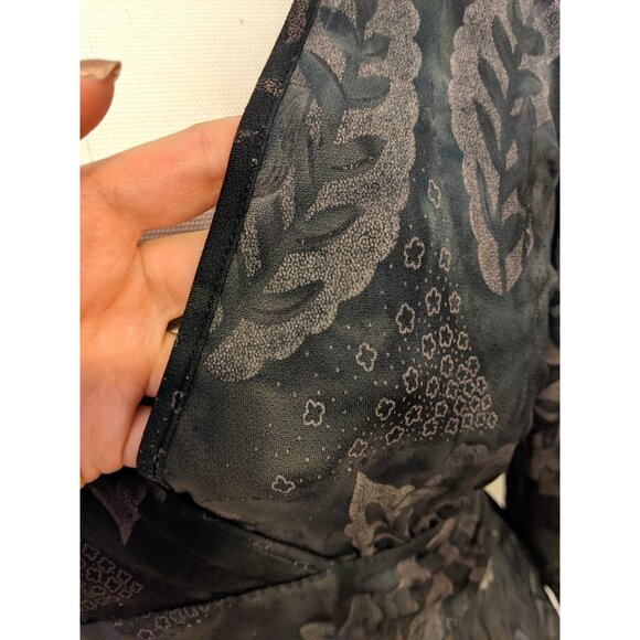 Vintage Y2K Fairweather V-Neck Babydoll Top Floral Whimsygoth Vamp Fairycore L - Picture 4 of 10